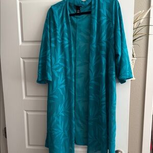 Teal Patterned Women's Jacket